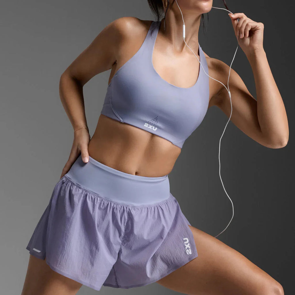 2XU Aero Hi-Rise 2-in-1 Shorts | Digital Lilac / White Reflective | Womens