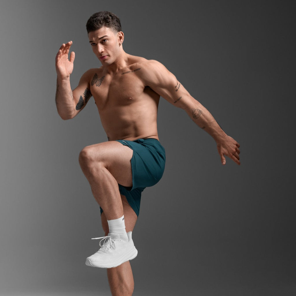 2XU Aero 5 Inch Shorts | Dark Moss / Silver Reflective | Mens