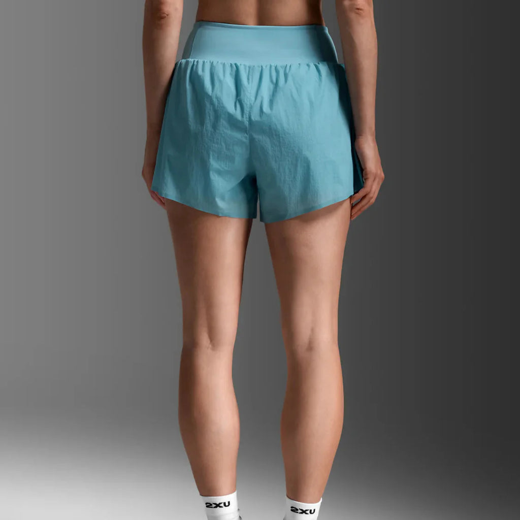 2XU Aero Hi-Rise 2-in-1 Shorts | Retro Blue / Reflective | Womens