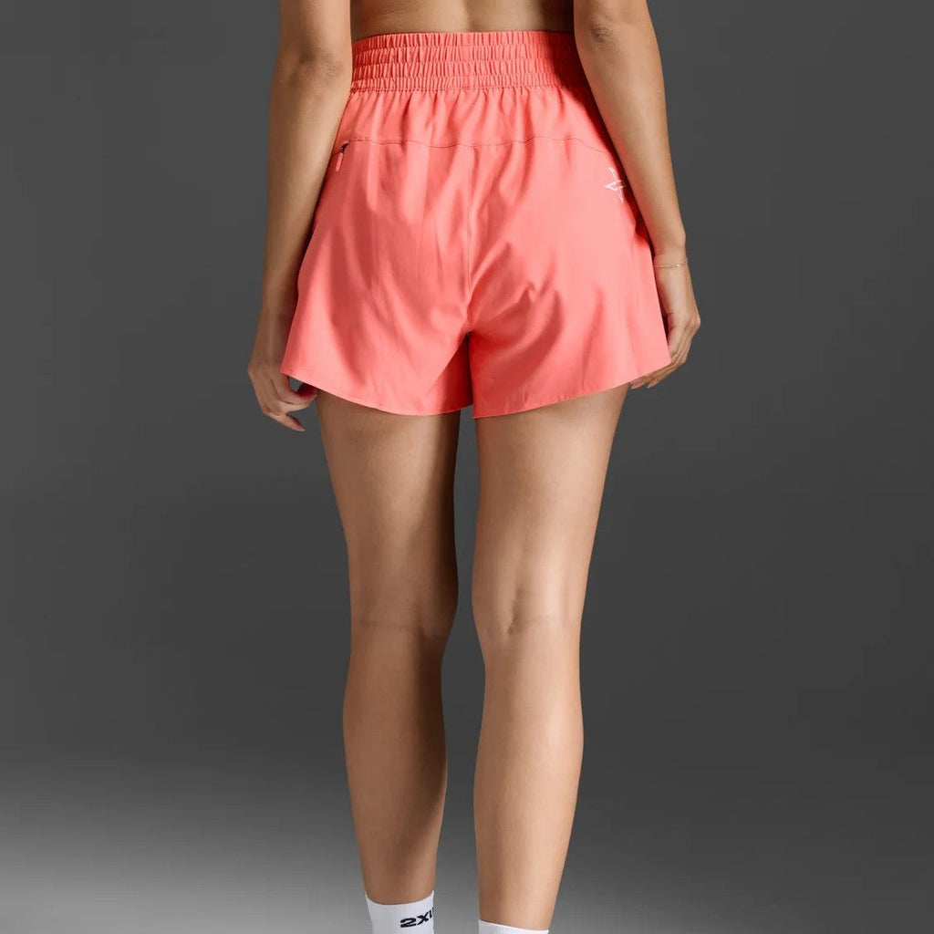 2XU Aero Hi-Rise 4 Inch Shorts | Pink Glow / White Reflective | Womens