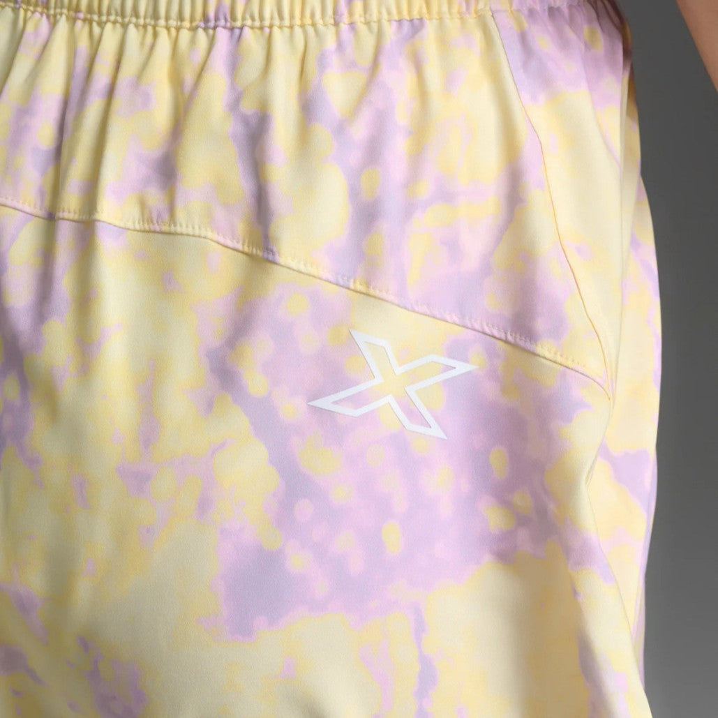 2XU Aero Hi-Rise 4 Inch Shorts | Pixel Lemon / White Reflective | Womens