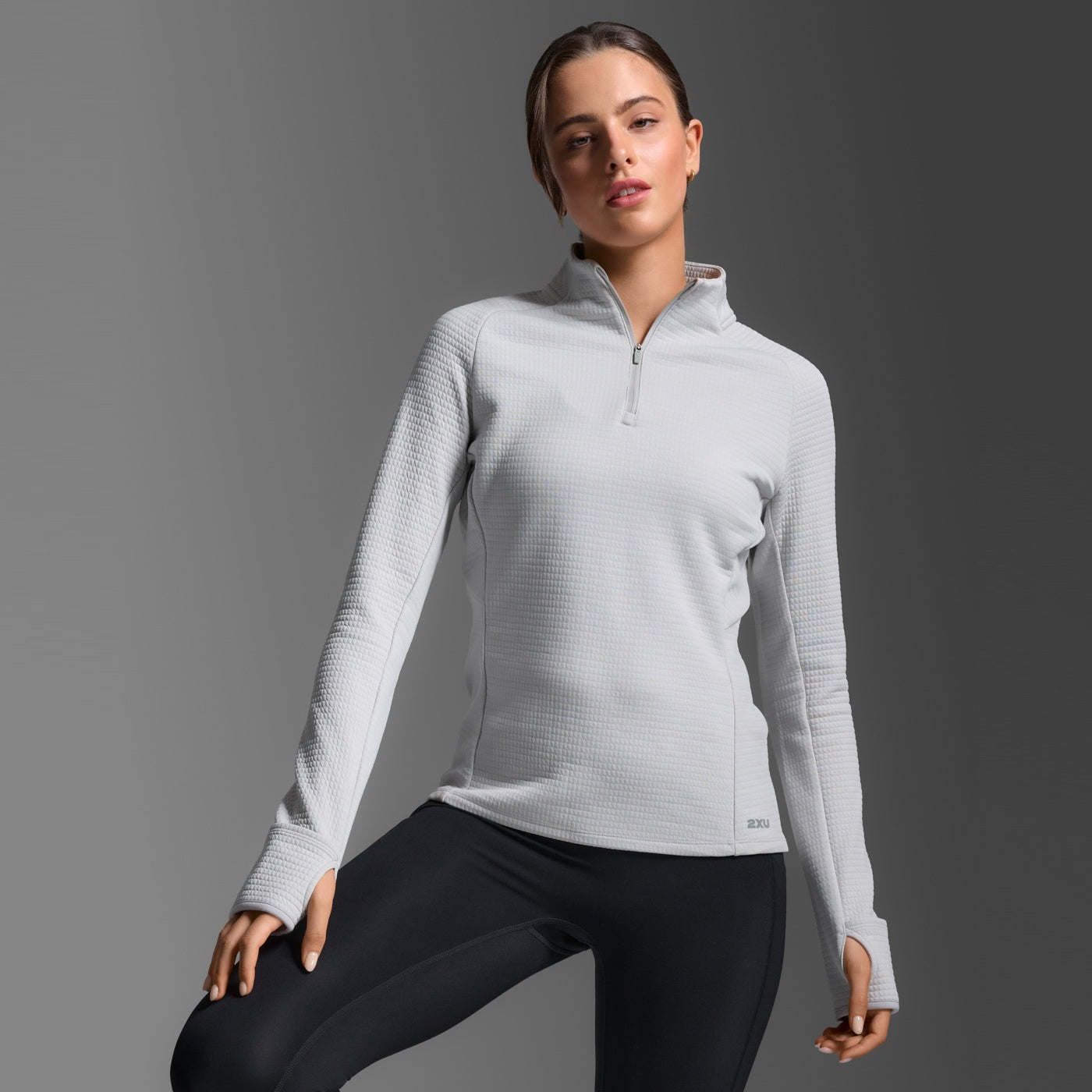 2XU Ignition Hyper-Haptic 1/4 Zip Fleece | Harbor Mist / Silver Reflective | Womens