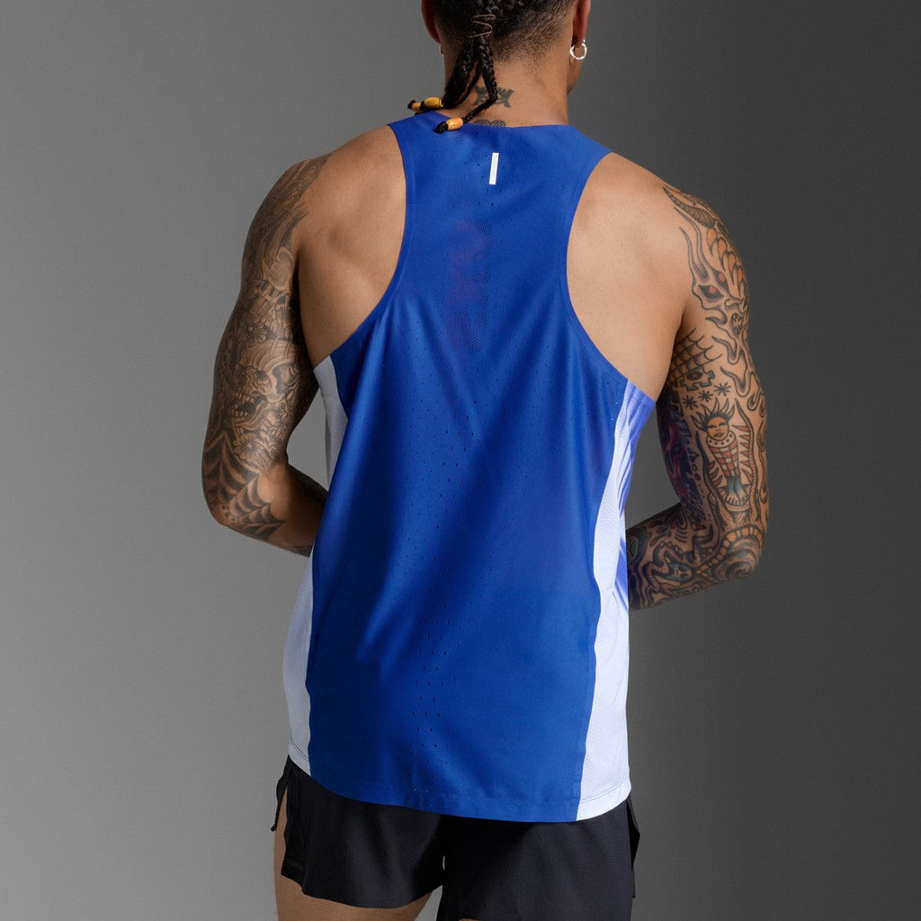 2XU Light Speed React Singlet | Glass Gradient Surf / White Reflective | Mens