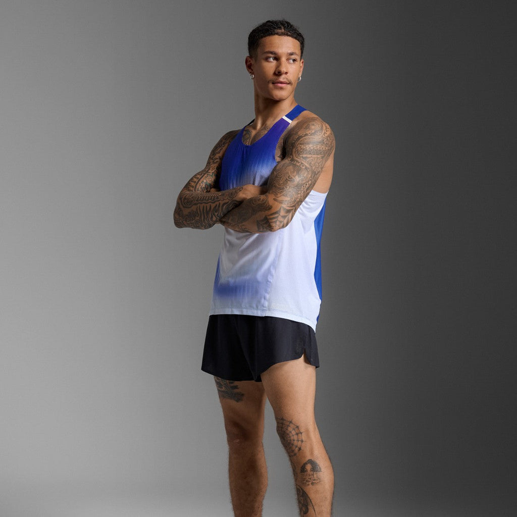 2XU Light Speed React Singlet | Glass Gradient Surf / White Reflective | Mens