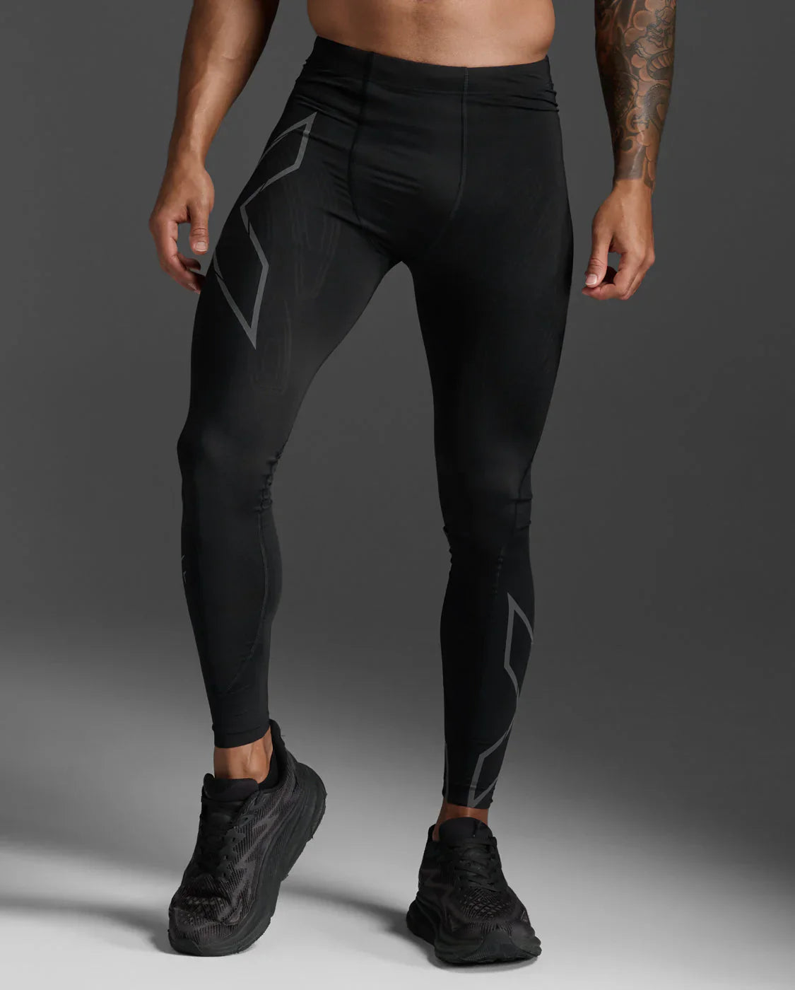 2XU Men's Light Speed Compression Tights - Black/ Black Reflective