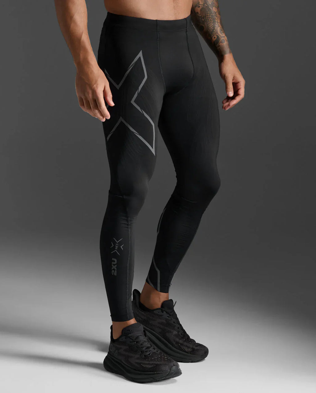 2XU Men's Light Speed Compression Tights - Black/ Black Reflective