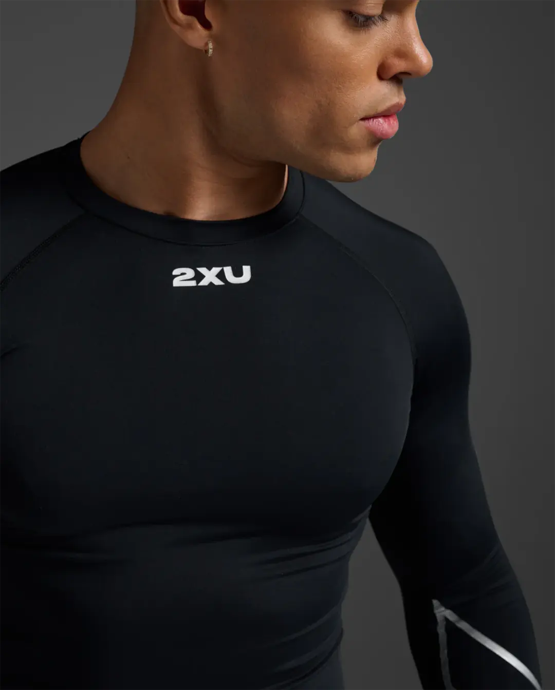 2XU Men's Core Compression Long Sleeve - Black/Silver