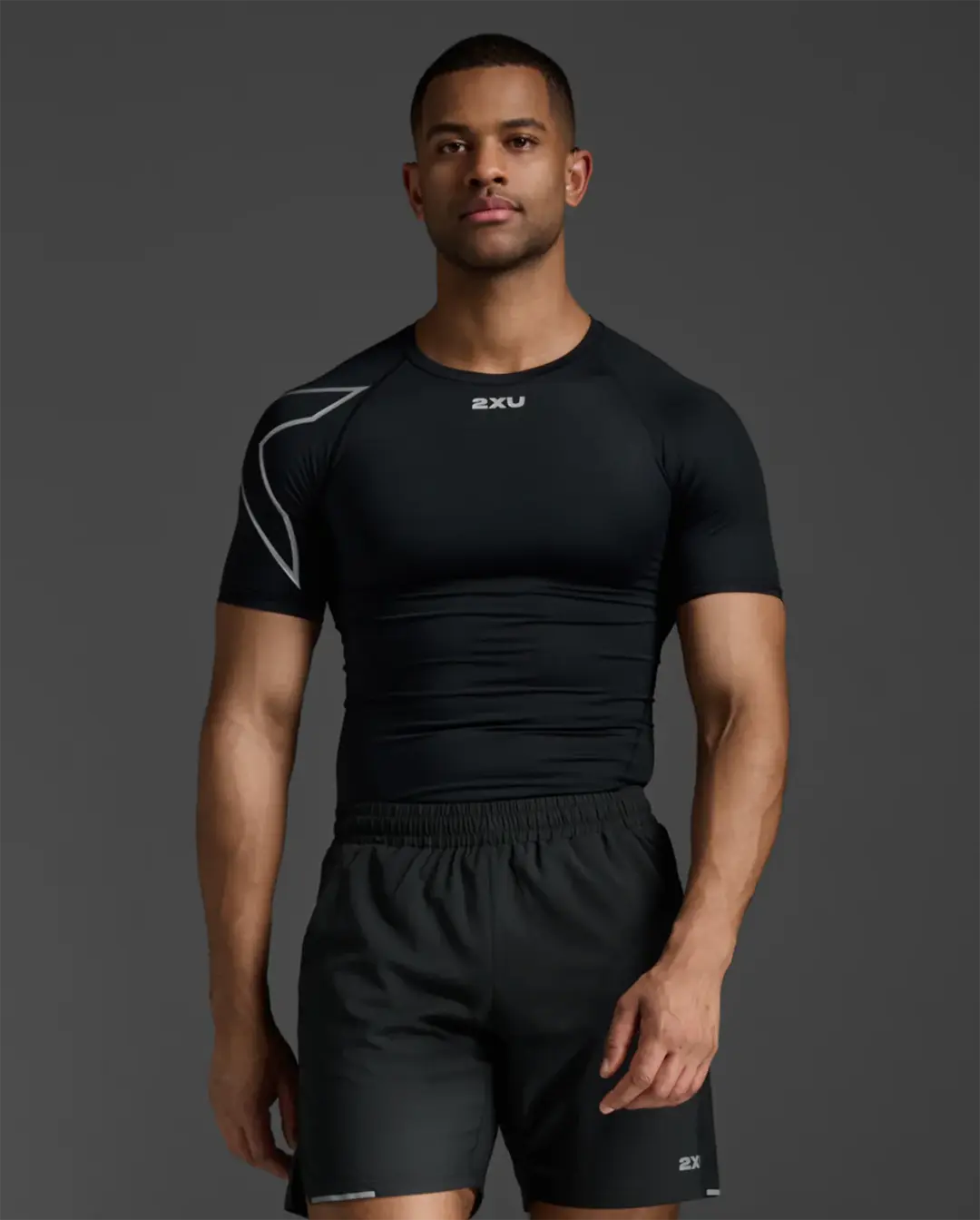 2XU Men's Core Compression Short Sleeve - Black/Silver