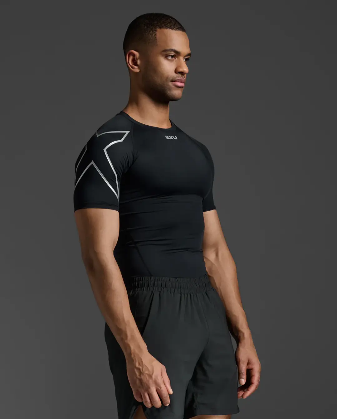 2XU Men's Core Compression Short Sleeve - Black/Silver
