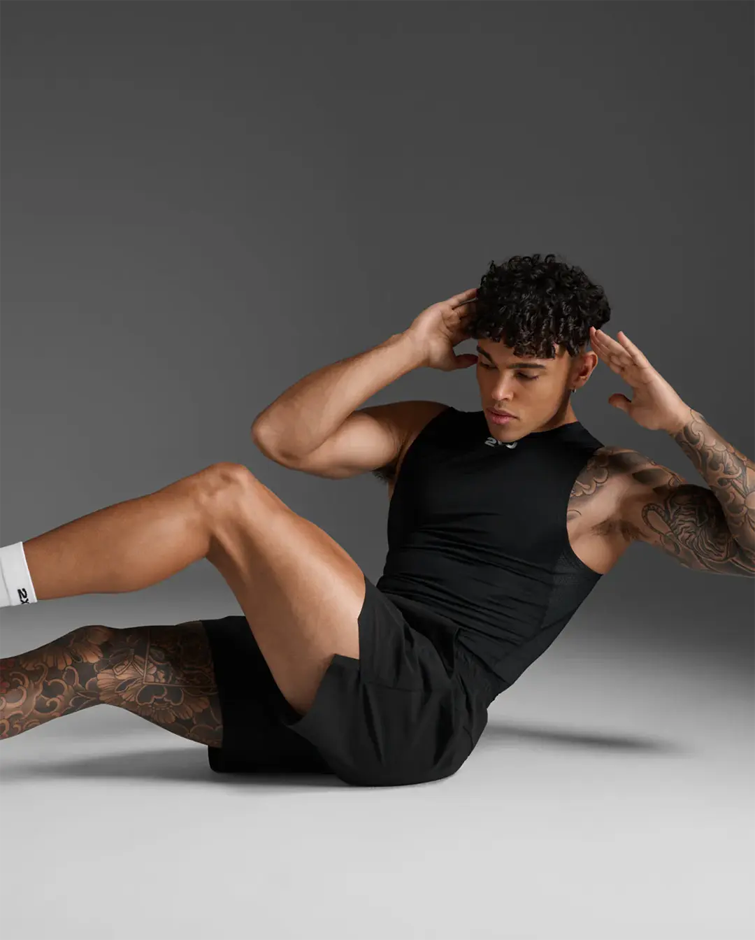 2XU Men's Core Compression Sleeveless - Black/Silver