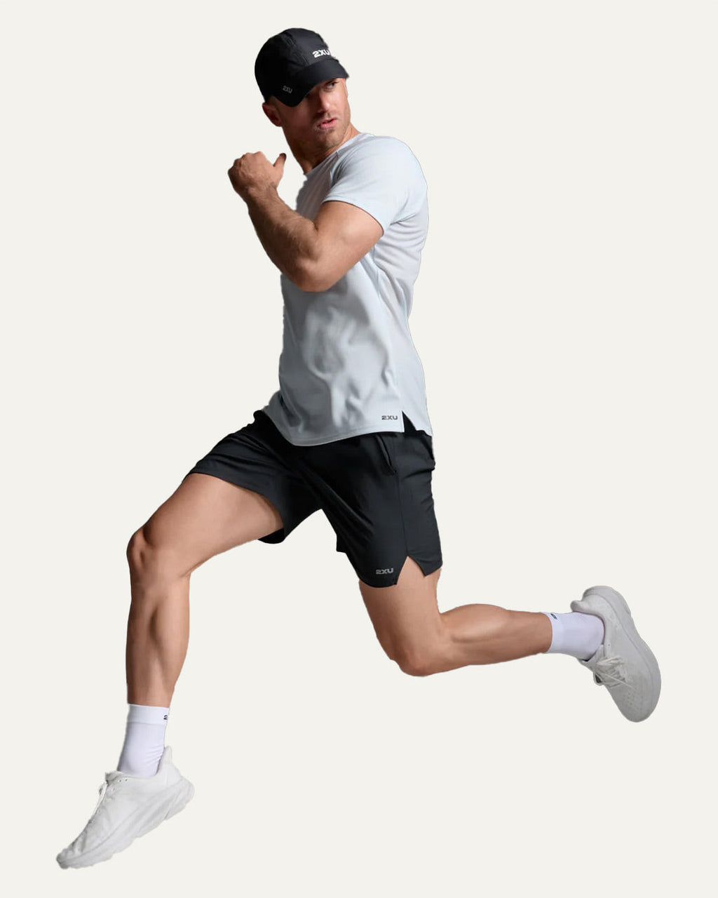 2XU Men's Aero Mesh Tee - Moonstone/Black Reflective