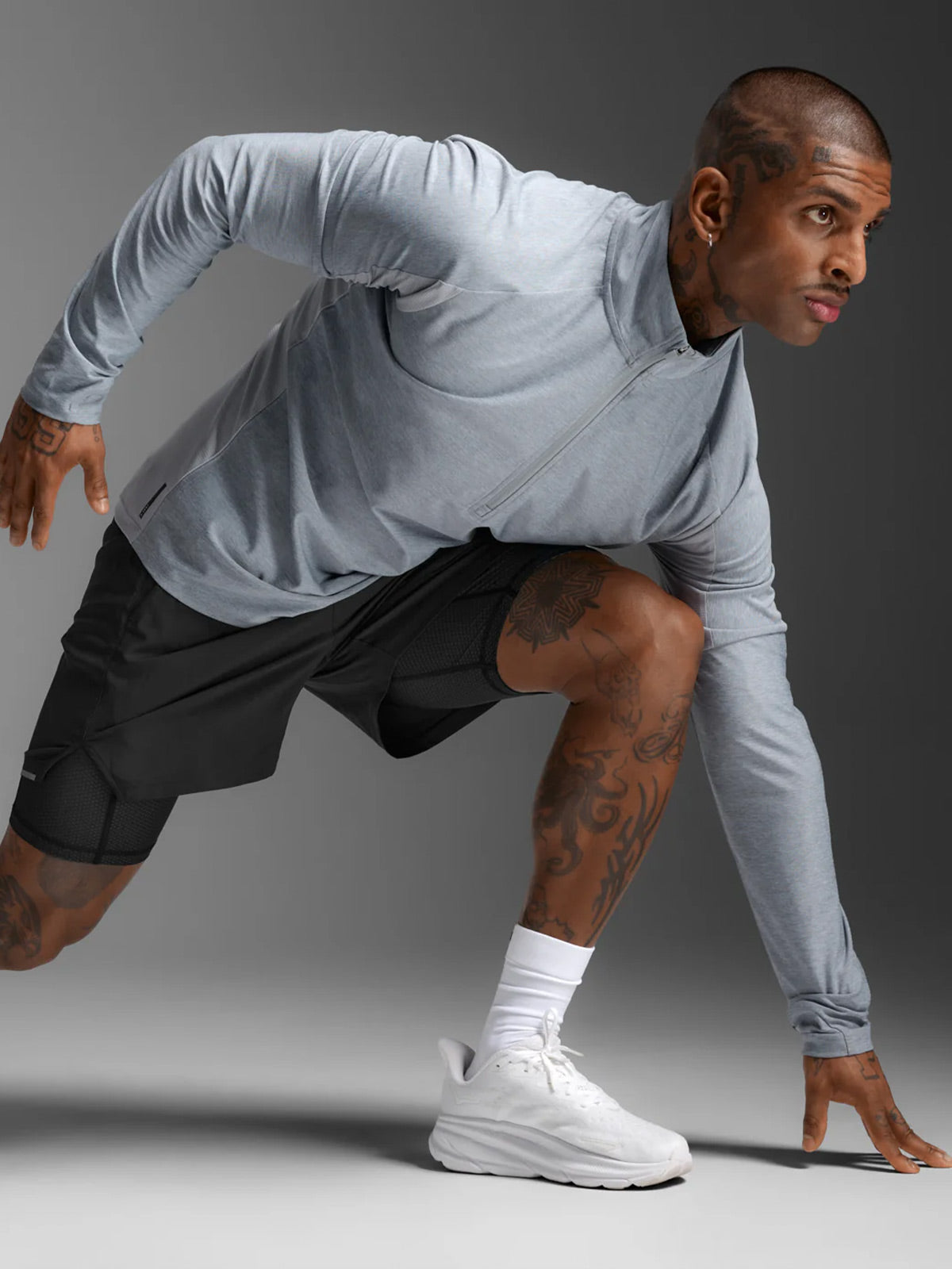 2XU Men's Aero 1/2 Zip - Weathervane/Black Reflective