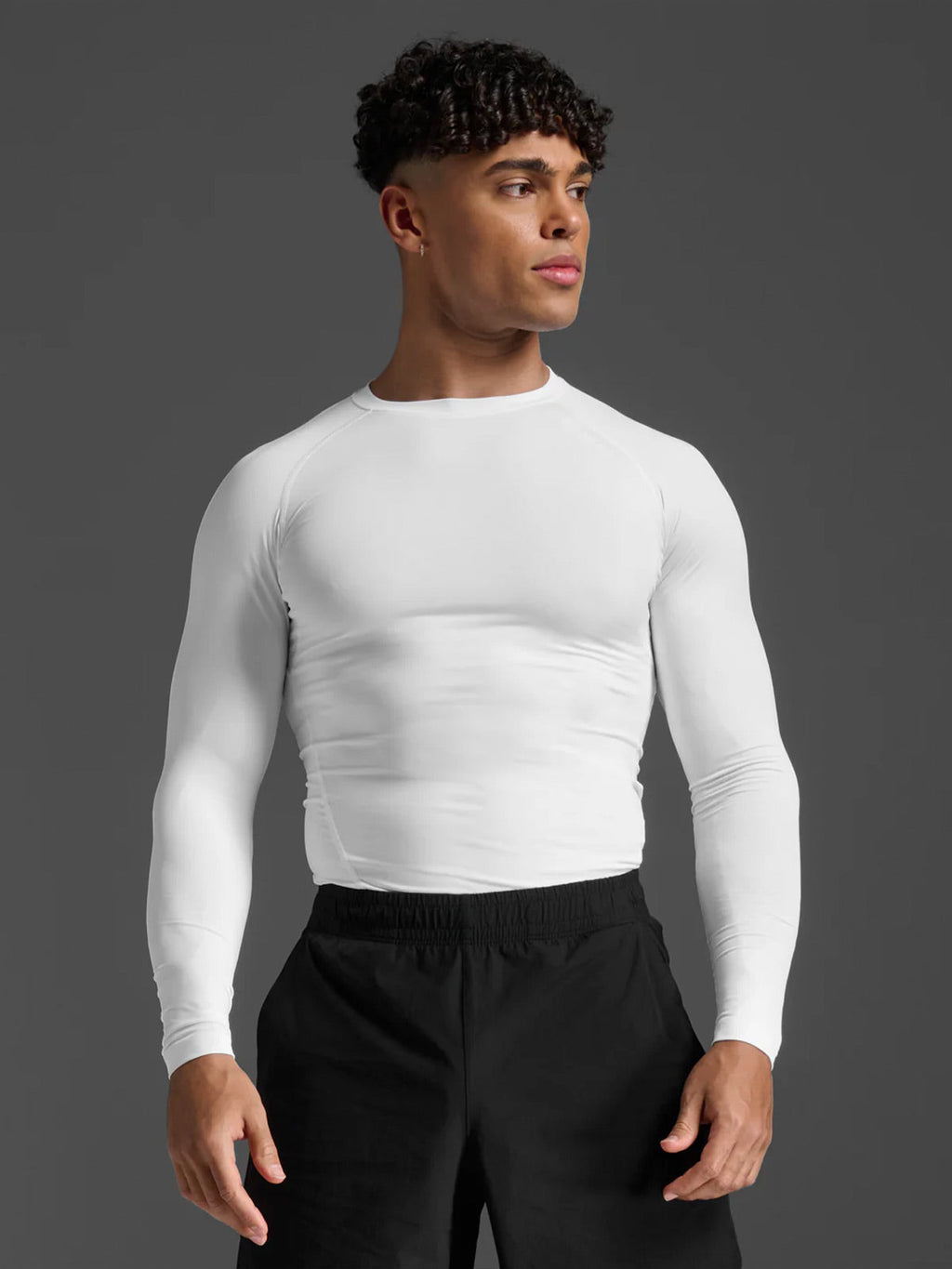 2XU Men's Core Compression Long Sleeve - White/No Logo