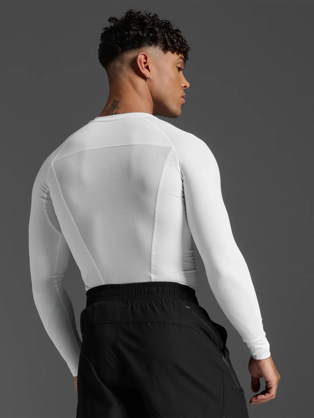2XU Men's Core Compression Long Sleeve - White/No Logo