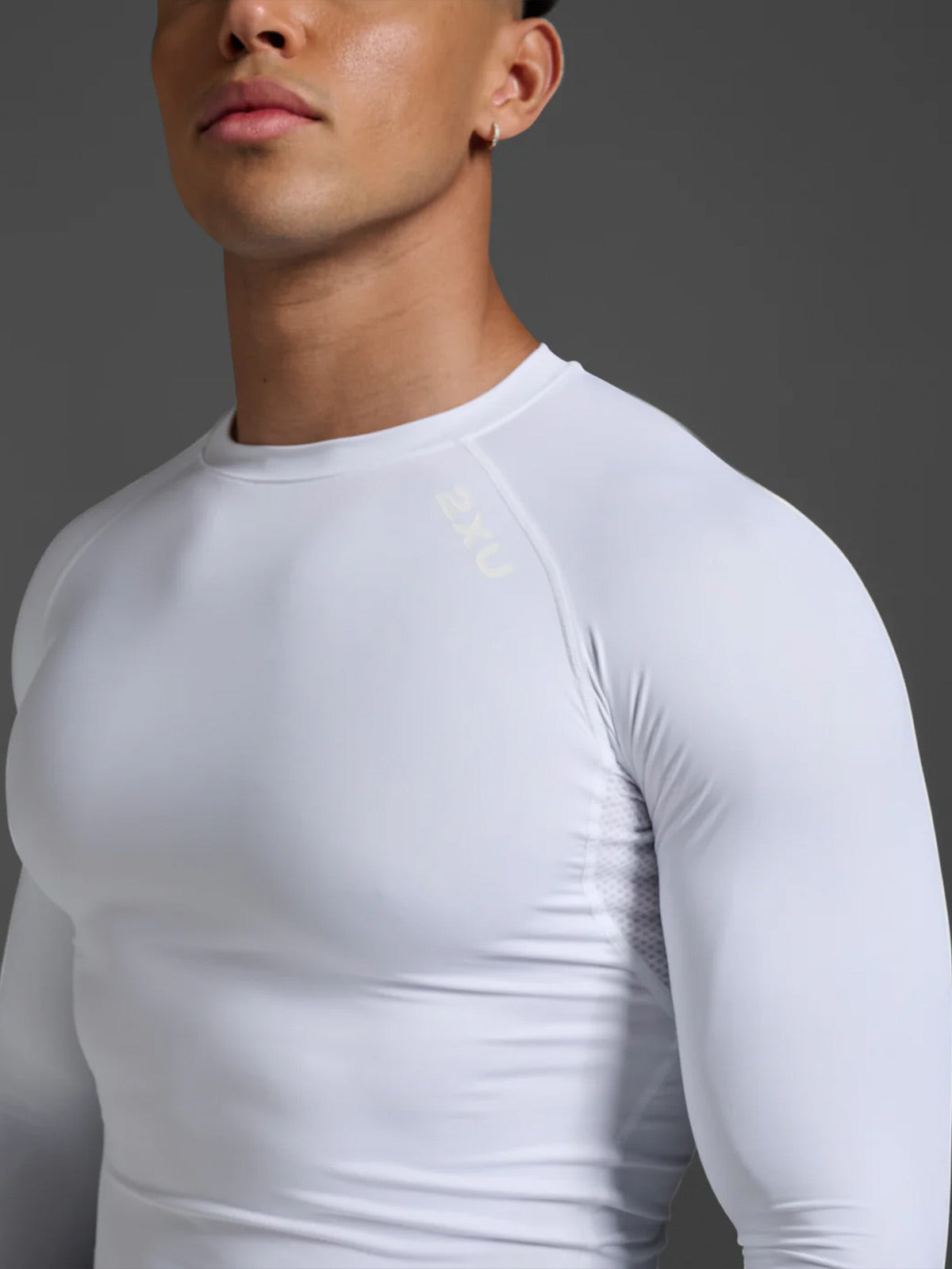 2XU Men's Core Compression Long Sleeve - White/No Logo