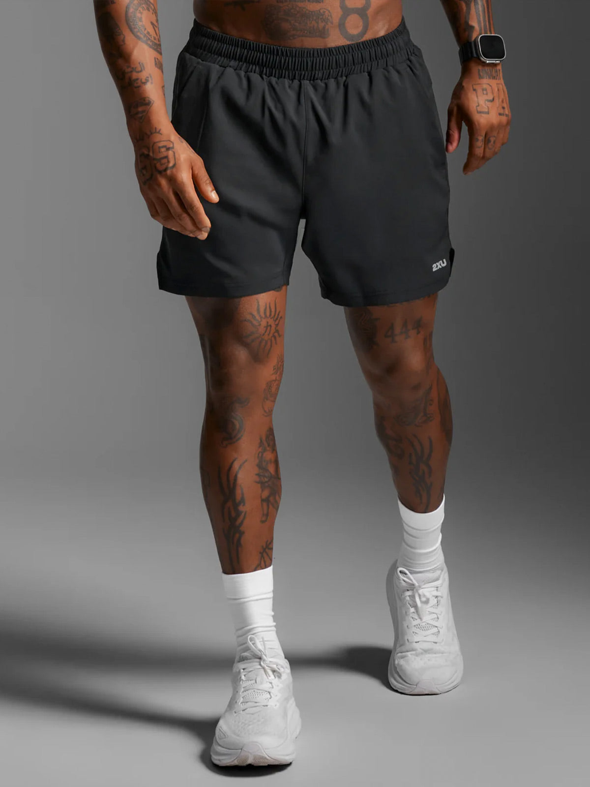 2XU Men's Aero 5 Inch Shorts - Black/Silver Reflective