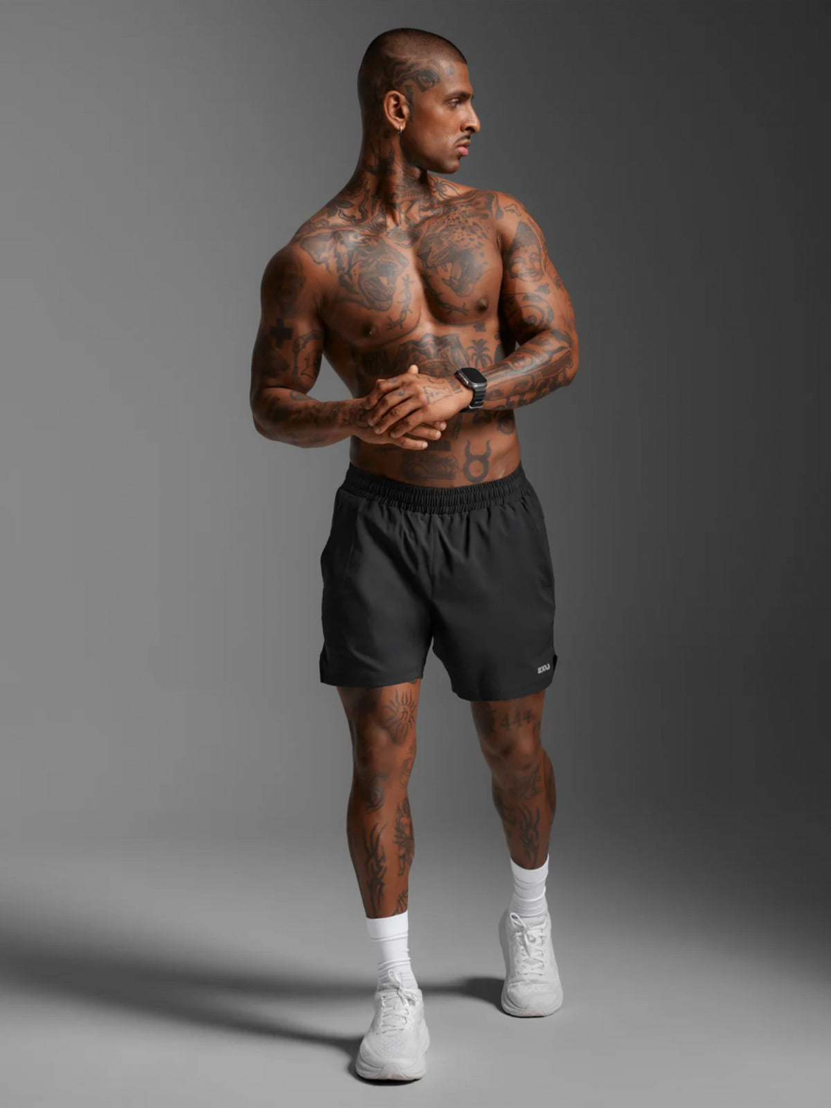 2XU Men's Aero 5 Inch Shorts - Black/Silver Reflective