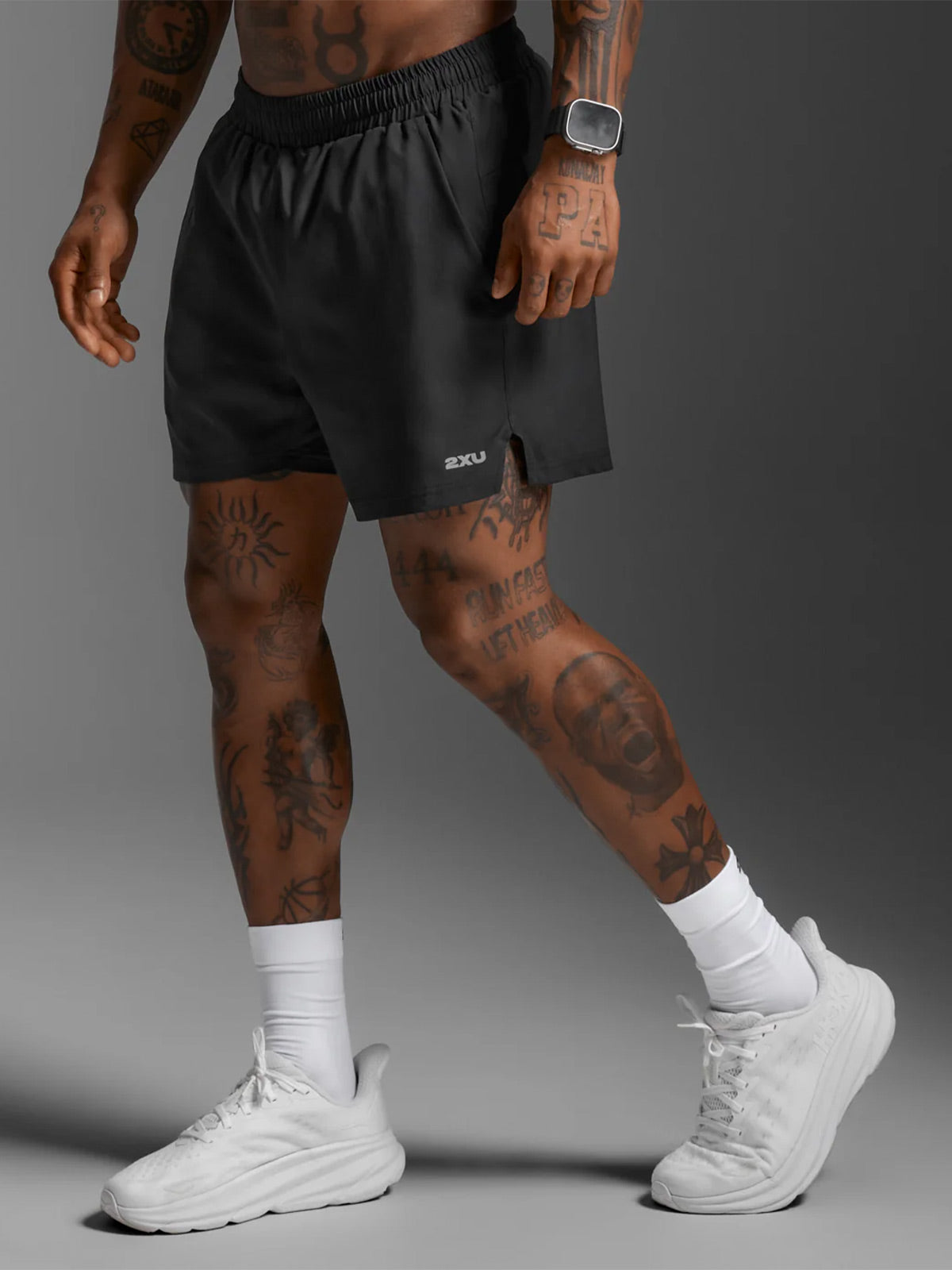 2XU Men's Aero 5 Inch Shorts - Black/Silver Reflective