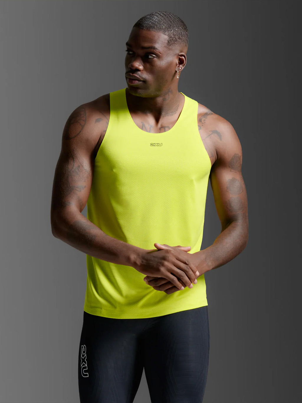 2XU Men's Light Speed Tech Singlet - Volt/Black Reflective