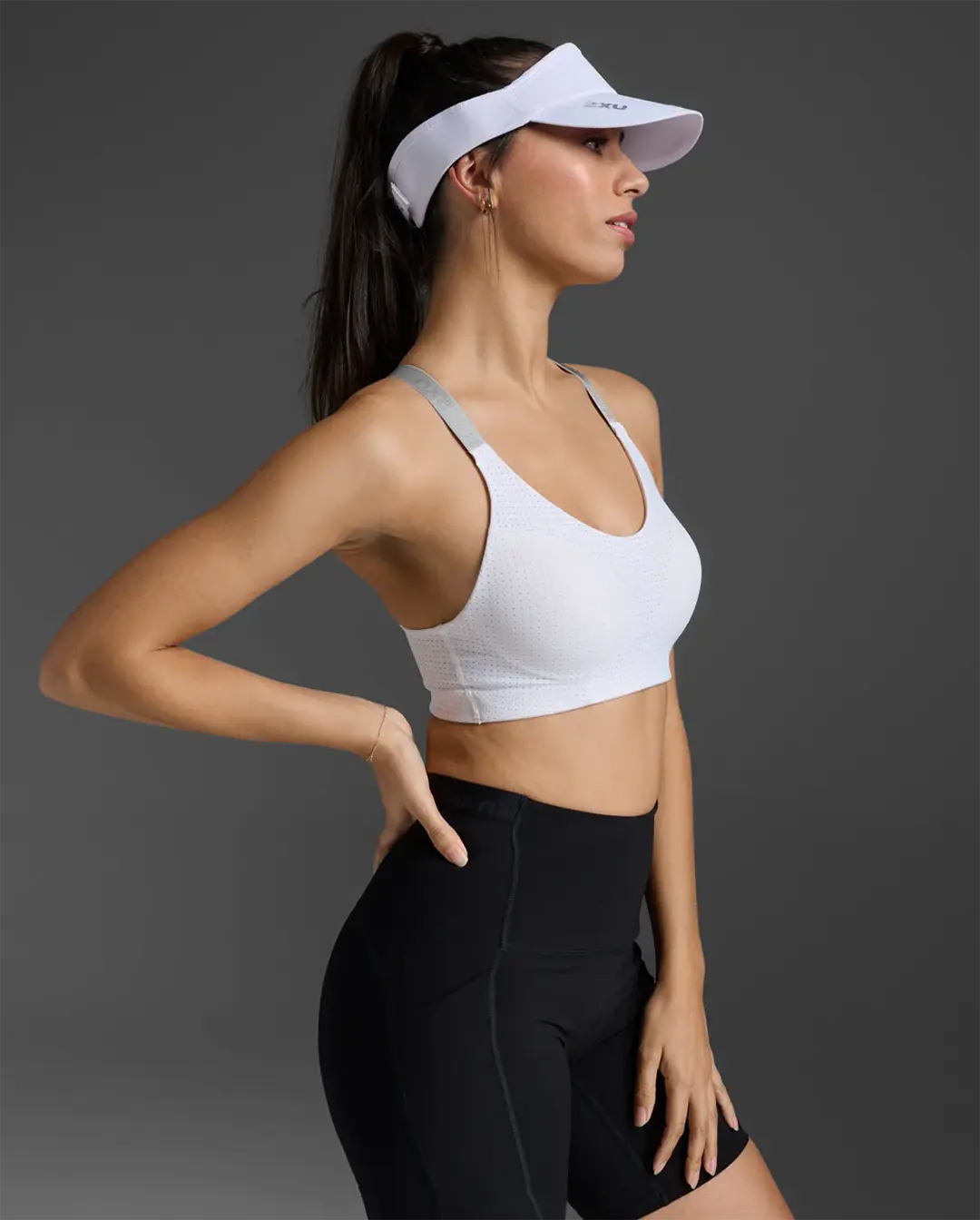 2XU Unisex's Run Visor - White/White
