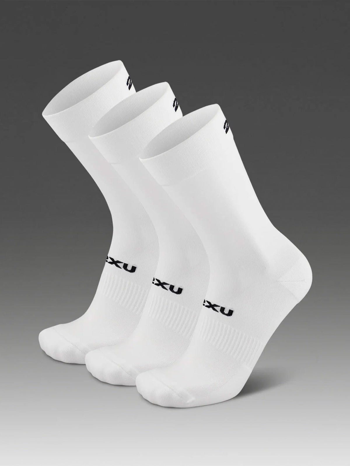 2XU Unisex's Crew Socks 3 Pack - White/Black