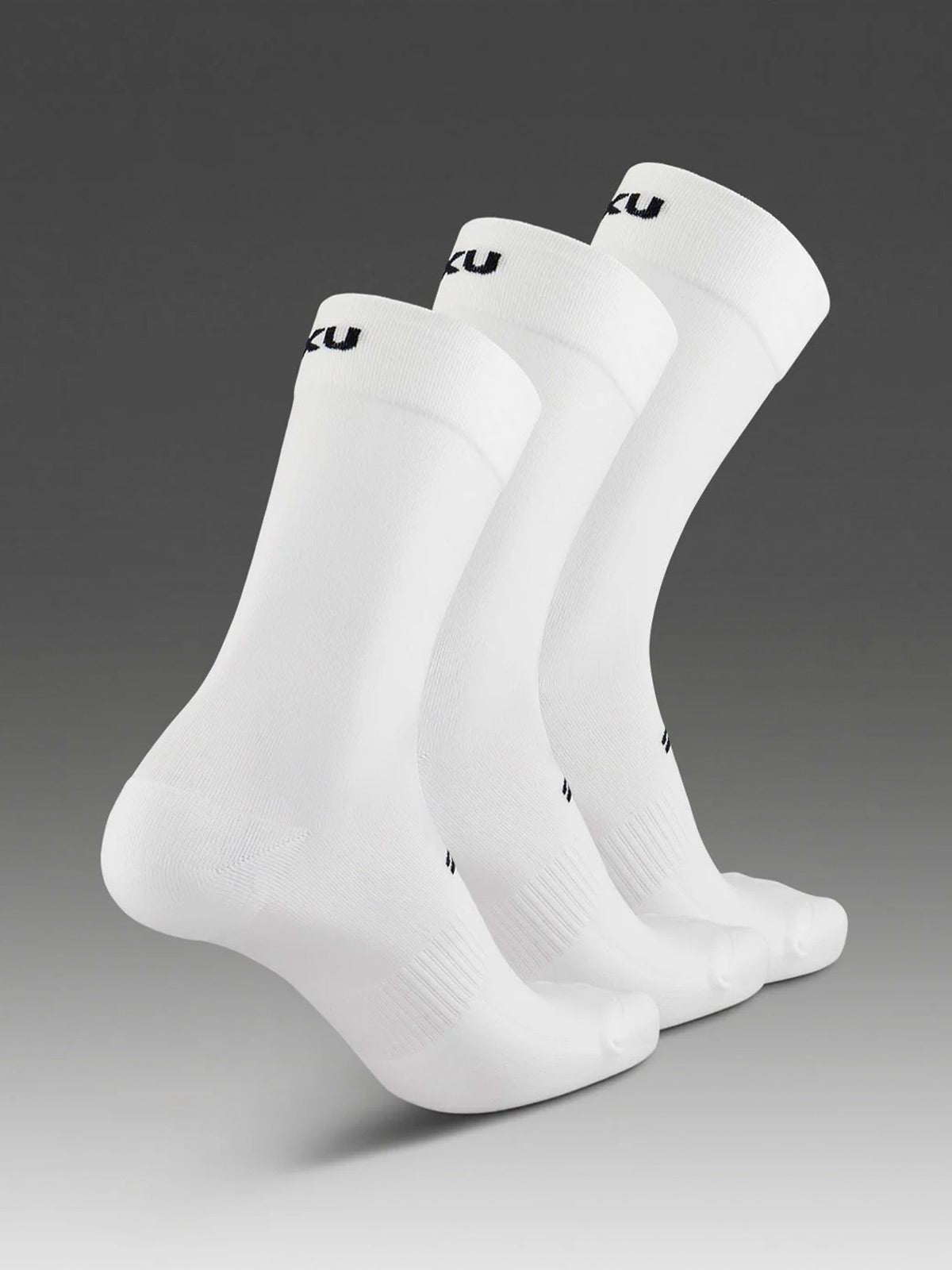 2XU Unisex's Crew Socks 3 Pack - White/Black